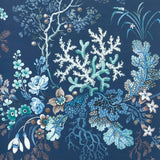 Kilburn's coral (wp) - # 03 ocean blue- Maxwell Wallpaper By The 11 Yard Roll