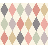 COLE & SON - PUNCHINELLO- CORAL & GRN - Wallcovering by the Roll