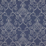 Arcadia Scroll - Denim - RM Coco - Fabric by the Yard