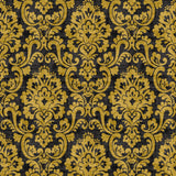 Frescato Damask Reversal - Black Gold - RM Coco - Fabric by the Yard