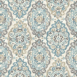 Scroll Medallion - Blue Steel - RM Coco - Fabric by the Yard