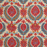 BRUNSCHWIG & FILS - ZENOBIA LINEN PRINT- POMPEIAN RED/BLUE - Fabric by the Yard