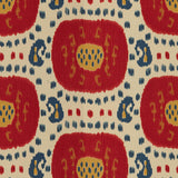 BRUNSCHWIG & FILS - SAMARKAND COTTON AND LINEN PRINT- POMPEIAN RED/OXFORD BLUE - Fabric by the Yard