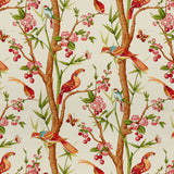 BRUNSCHWIG & FILS - TOUCANS- PINK/ORANGE - Fabric by the Yard