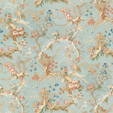 BRUNSCHWIG & FILS - CHINESE LANDSCAPE COTTON PRINT- SKY BLUE - Fabric by the Yard