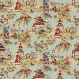 BRUNSCHWIG & FILS - XIAN LINEN & COTTON PRINT- SKY - Fabric by the Yard