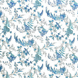 BRUNSCHWIG & FILS - EDITH S REVERIE COTTON PRINT- CAMAIEU BLUE - Fabric by the Yard