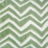 BRUNSCHWIG & FILS - CHEVRON BAR SILK WARP PRINT- LEAF - Fabric by the Yard