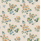 G P & J BAKER - FOREST FLOWER- TEAL/SPICE - Wallcovering by the Roll