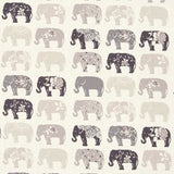 CLARKE AND CLARKE - ELEPHANTS- NATURAL - Fabric by the Yard