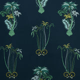 CLARKE AND CLARKE - JUNGLE PALMS- NAVY - Fabric by the Yard
