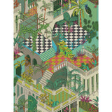 COLE & SON - MIAMI COTTON PRINT- OLIVEGREEN MULTI - Fabric by the Yard
