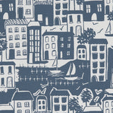 CLARKE AND CLARKE - WATERSIDE- NAVY - Fabric by the Yard