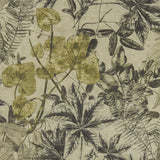 CLARKE AND CLARKE - MADAGASCAR- CHARCOAL/CHARTEUSE - Fabric by the Yard