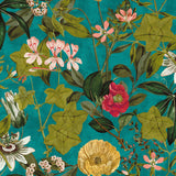 CLARKE AND CLARKE - PASSIFLORA- KINGFISHER - Fabric by the Yard