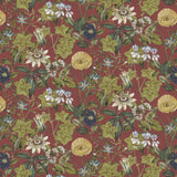 CLARKE AND CLARKE - PASSIFLORA- ROUGE VELVET - Fabric by the Yard