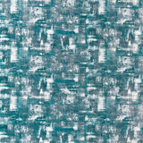 CLARKE AND CLARKE - TESSELLATI- TEAL/GILVER - Fabric by the Yard