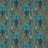 CLARKE AND CLARKE - HILLCREST VELVET- TEAL/SPICE - Fabric by the Yard