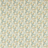 CLARKE AND CLARKE - GOLDEN LILY- LINEN/TEAL - Fabric by the Yard