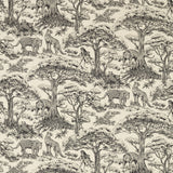 CLARKE AND CLARKE - KISUMU- NOIR/LINEN - Fabric by the Yard