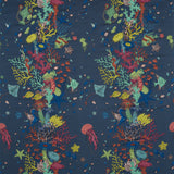 CLARKE AND CLARKE - SEAFOREST JACQUARD- NAVY - Fabric by the Yard