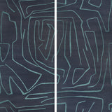 LEE JOFA MODERN - GRAFFITO II- NAVY - Wallcovering by the Piece