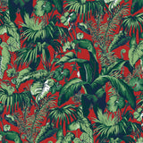 BRUNSCHWIG & FILS - FEUILLAGE- RED - Wallcovering by the Yard