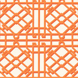 BRUNSCHWIG & FILS - PAVILION TRELLIS- ORANGE - Wallcovering by the Roll