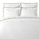 Laura Park- Full/Queen Scalloped Duvet Cover - Green