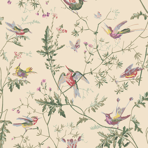 COLE & SON - HUMMINGBIRDS- ORIGINAL MULTI-COLOUR - Wallcovering by the Roll ORIGINAL MULTI-COLOUR