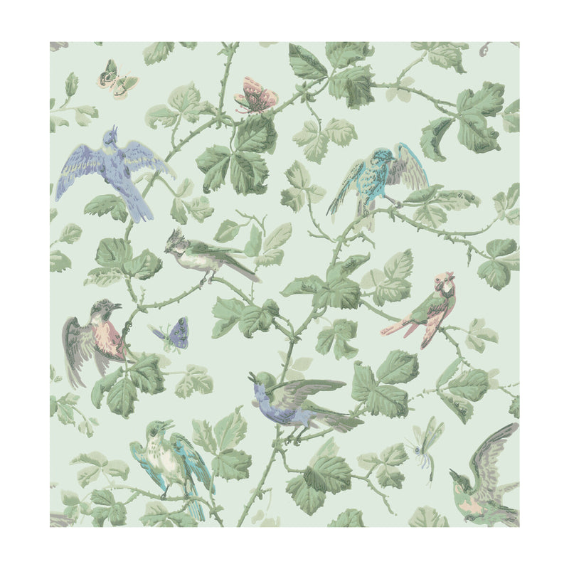 COLE & SON - WINTER BIRDS- DUCK EGG - Wallcovering by the Roll DUCK EGG