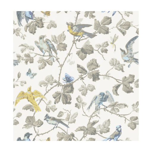 COLE & SON - WINTER BIRDS- YELLOW & GREY - Wallcovering by the Roll YELLOW & GREY