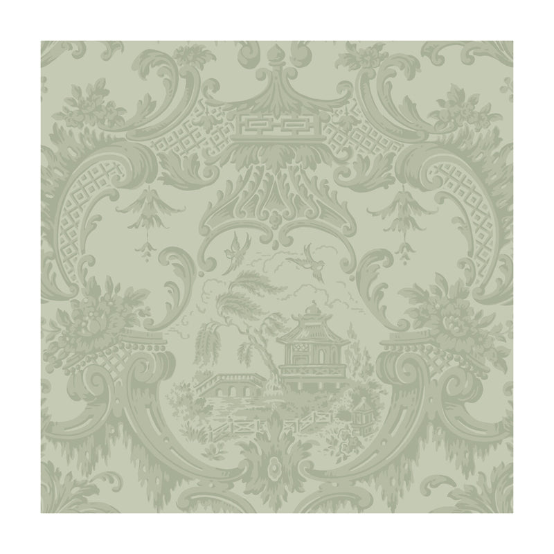 COLE & SON - CHIPPENDALE CHINA- OLIVE - Wallcovering by the Roll OLIVE