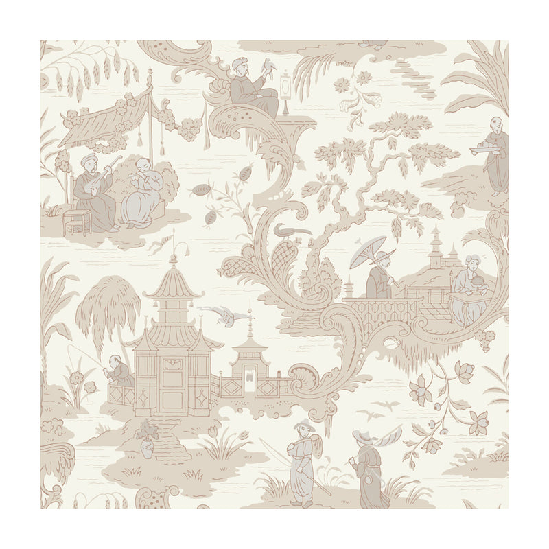 COLE & SON - CHINESE TOILE- NEUTRAL - Wallcovering by the Roll NEUTRAL