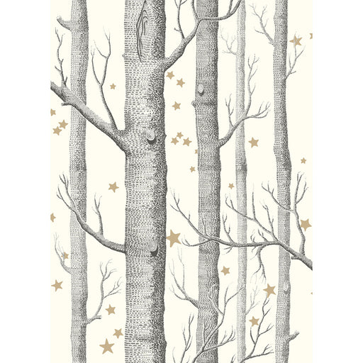 COLE & SON - WOODS & STARS- BLACK/WHITE - Wallcovering by the Roll BLACK/WHITE