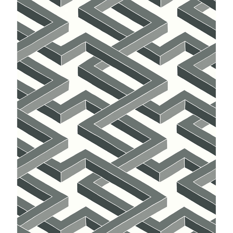 COLE & SON - LUXOR- BLACK AND WHITE - Wallcovering by the Roll BLACK AND WHITE