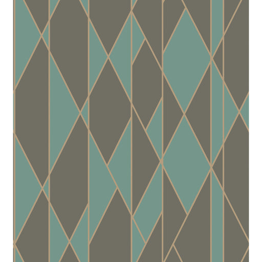 COLE & SON - OBLIQUE WP- TEAL AND BLACK - Wallcovering by the Roll TEAL AND BLACK