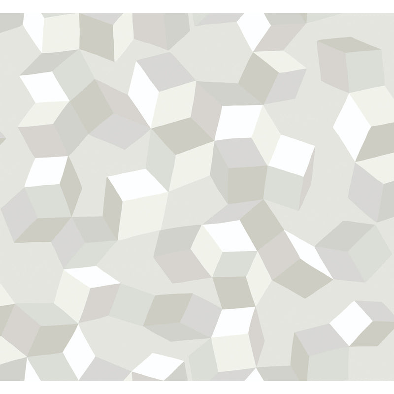 COLE & SON - PUZZLE- WHITE ON WHITE - Wallcovering by the Roll WHITE ON WHITE