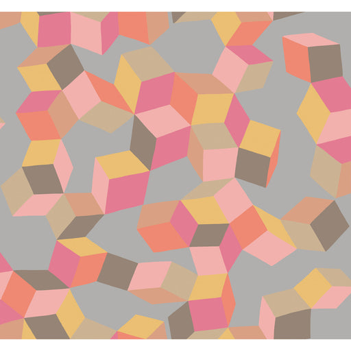 COLE & SON - PUZZLE- PINK AND ORANGE - Wallcovering by the Roll PINK AND ORANGE