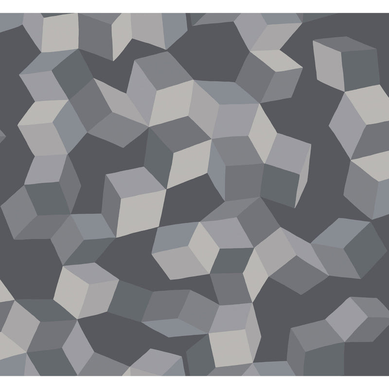 COLE & SON - PUZZLE- GREY AND BLACK - Wallcovering by the Roll GREY AND BLACK