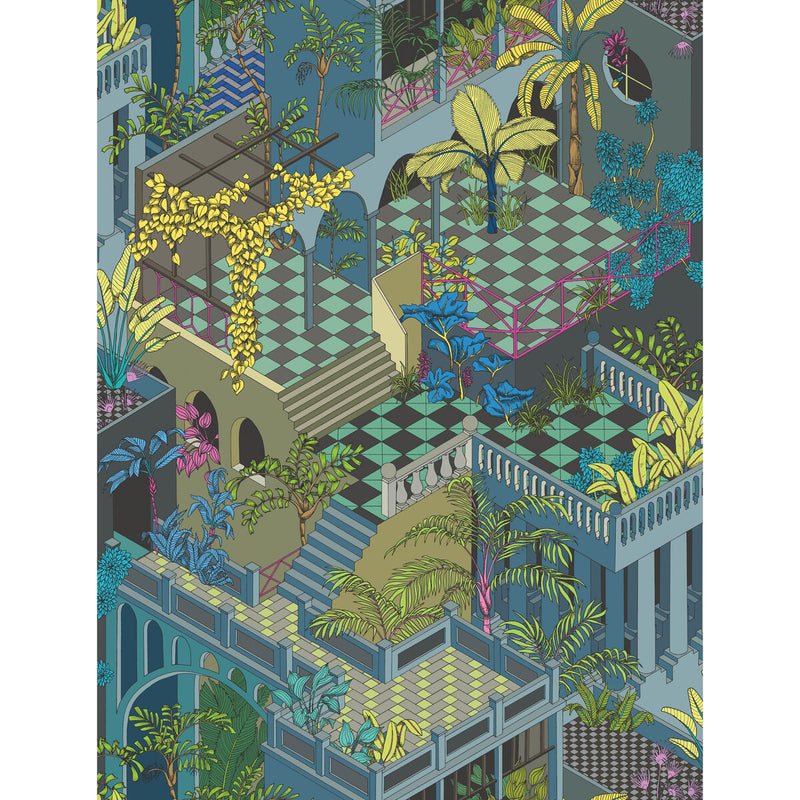 COLE & SON - MIAMI- NAVY AND PINK - Wallcovering by the Roll NAVY AND PINK