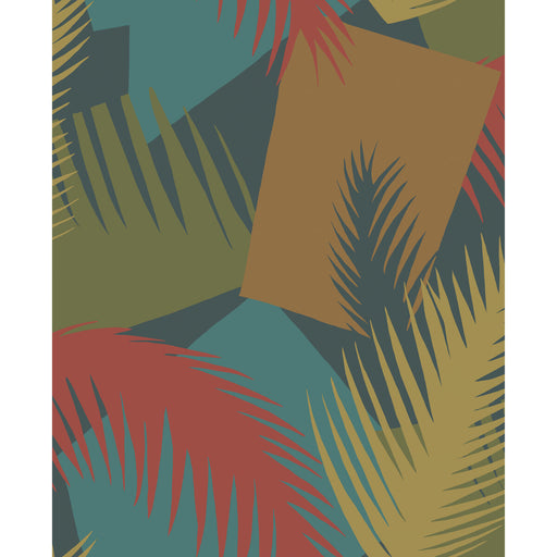 COLE & SON - DECO PALM- RED AND BLUE - Wallcovering by the Roll RED AND BLUE