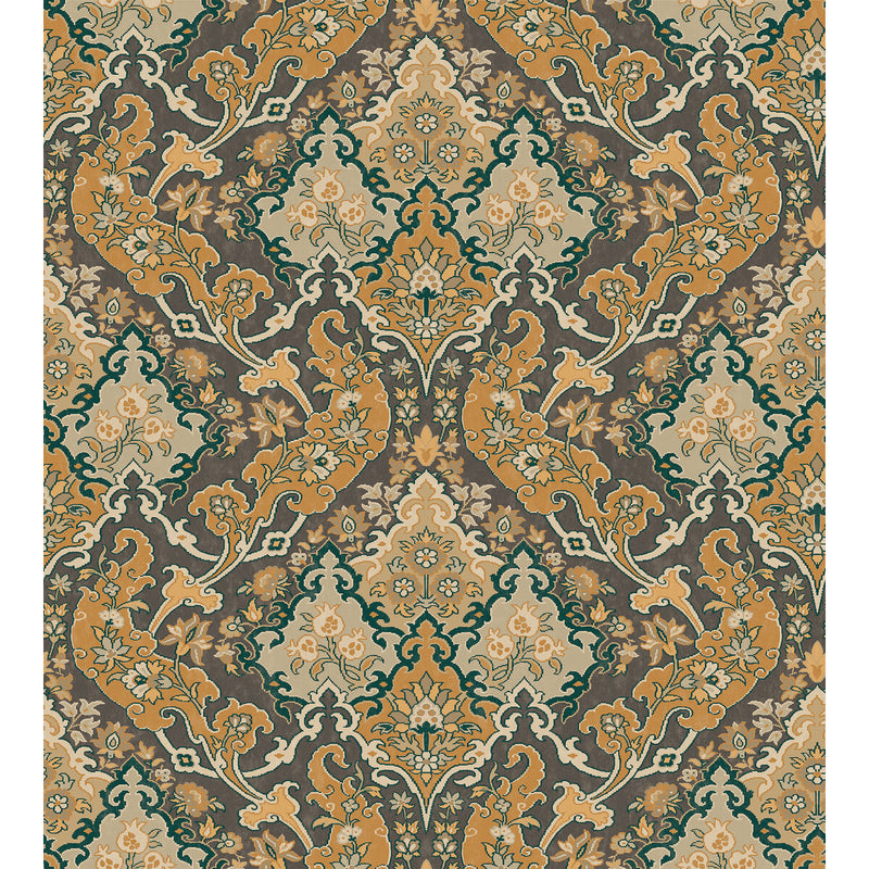 COLE & SON - PUSHKIN- GINGER & CHARCAOL - Wallcovering by the Roll GINGER & CHARCAOL