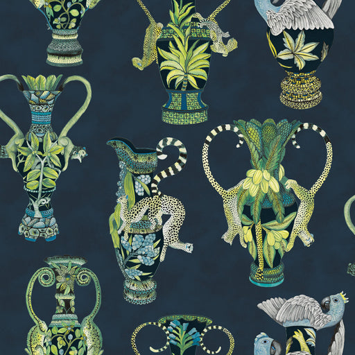 COLE & SON - KHULU VASES- MIDNIGHT - Wallcovering by the Roll MIDNIGHT