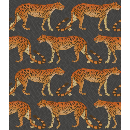 COLE & SON - LEOPARD WALK- CHARCOAL & ORANGE - Wallcovering by the Roll CHARCOAL & ORANGE