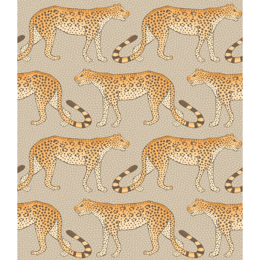COLE & SON - LEOPARD WALK- STONE & ORANGE - Wallcovering by the Roll STONE & ORANGE