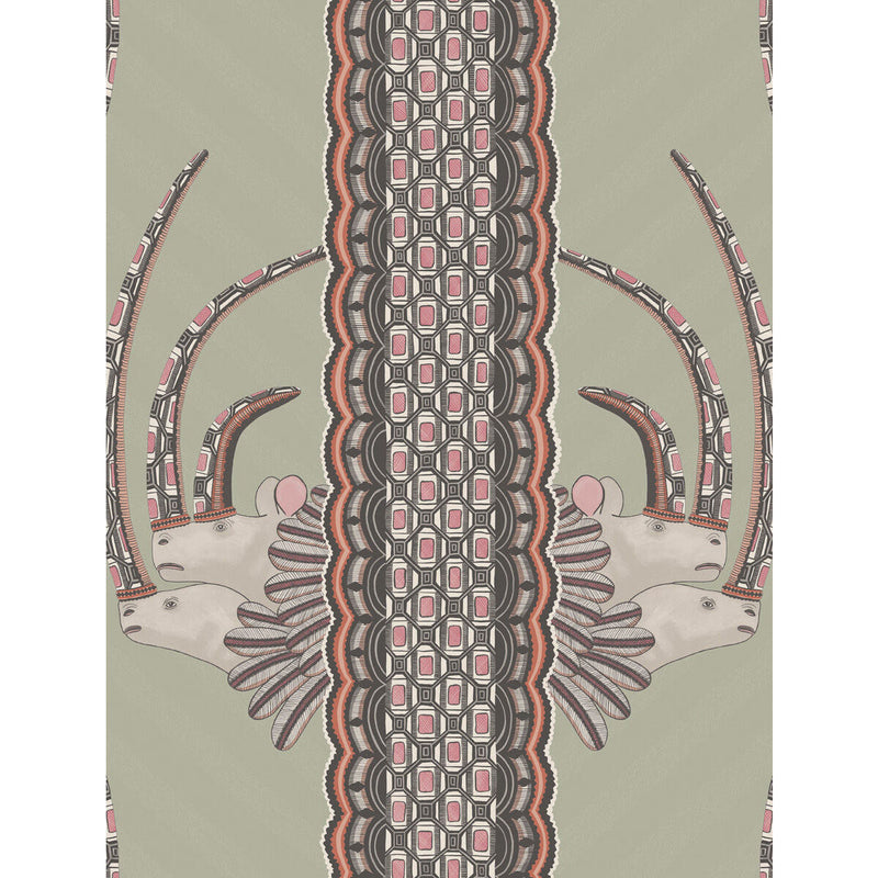 COLE & SON - JABU- OLIVE & PINK - Wallcovering by the Roll OLIVE & PINK