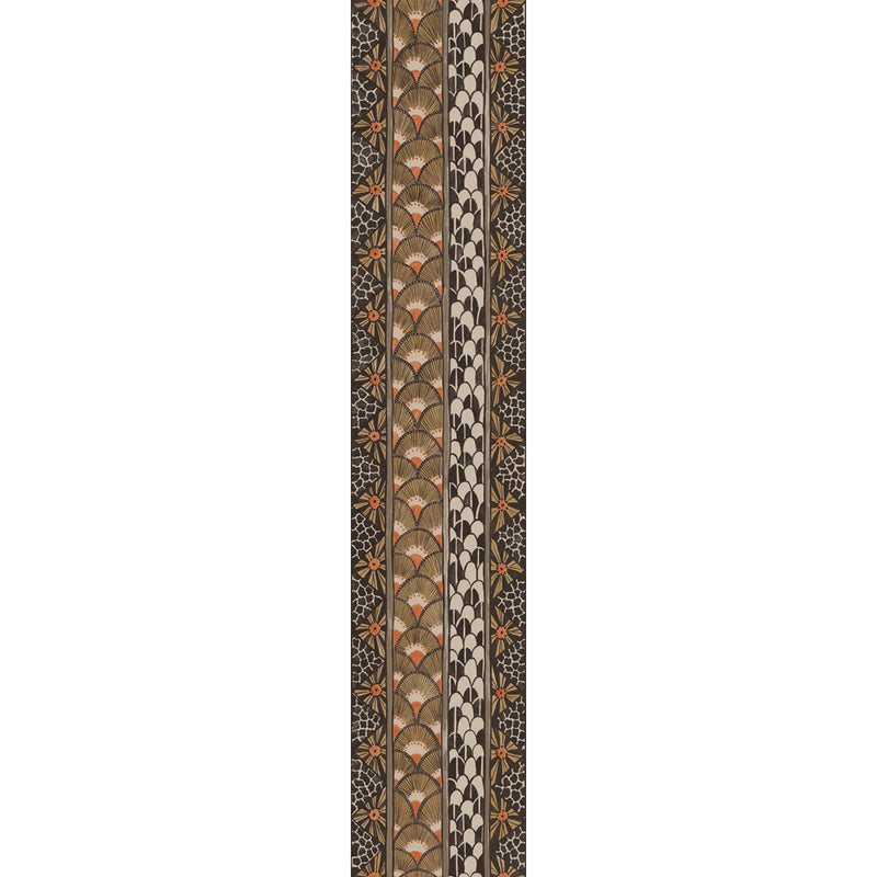 COLE & SON - ARDMORE BORDER- BLACK & BURNT ORANGE - Wallcovering by the Roll BLACK & BURNT ORANGE