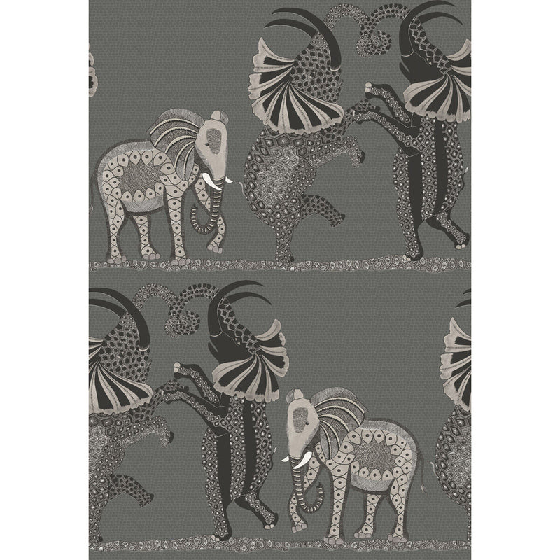 COLE & SON - SAFARI DANCE- CHARCOAL BLACK & WHITE - Wallcovering by the Roll CHARCOAL BLACK & WHITE