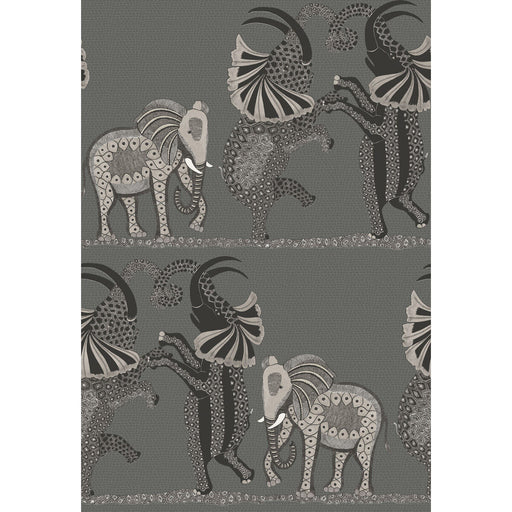 COLE & SON - SAFARI DANCE- CHARCOAL BLACK & WHITE - Wallcovering by the Roll CHARCOAL BLACK & WHITE